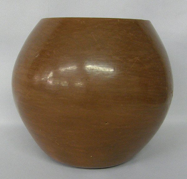 San Ildefonso Pottery Bowl by Tafoya 7''x8'': San Ildefonso Red Pottery Bowl Signed 7''x8''. SHI $25.