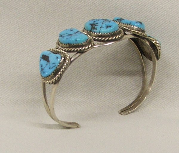 Navajo Turquoise & Silver Bracelet Hallmarked 6.5''