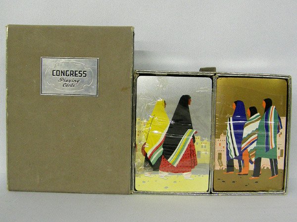 Congress Native American Playing Cards: 2 Decks Congress Playing Cards 3.5 x 2.25 inches. Has original stamps. SHI $20.
