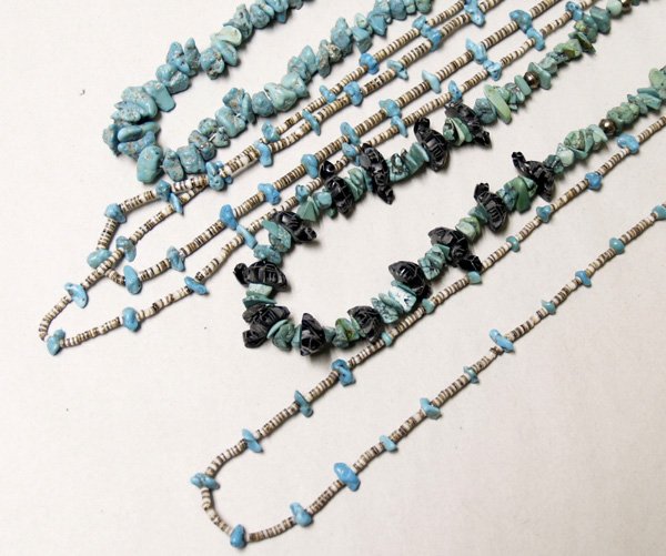 4 Navajo Turquoise Nugget Necklaces - 2