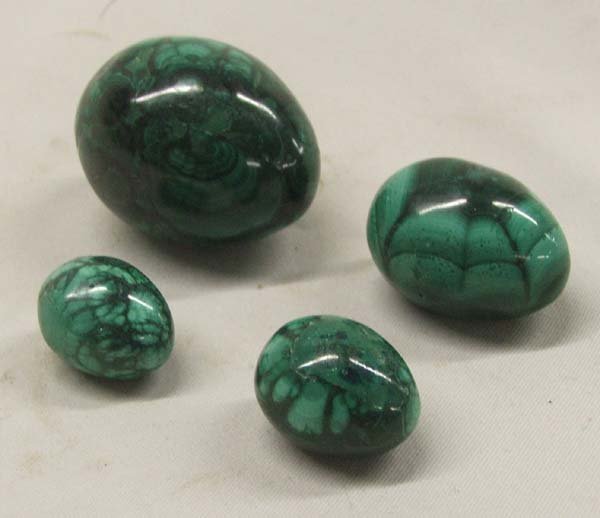 4 Graduated Set Of Malachite Eggs