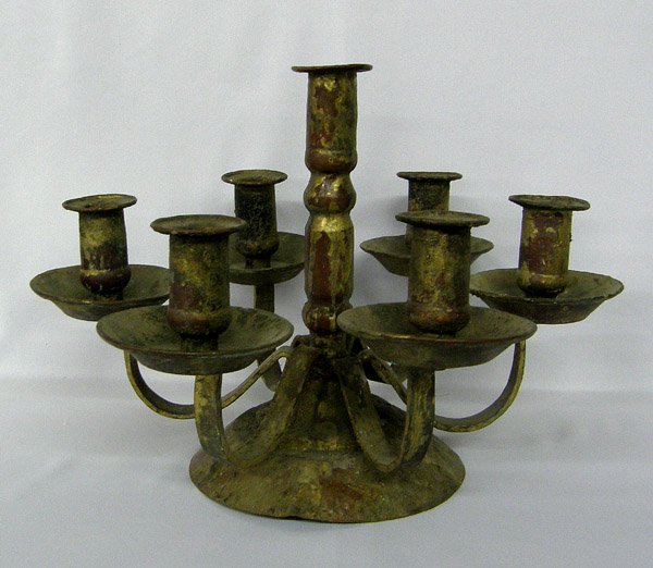 Antique Mexican Copper Candelabra: Antique Mexican Copper Candelabra 9.5 x 13 inches. SHI $30.