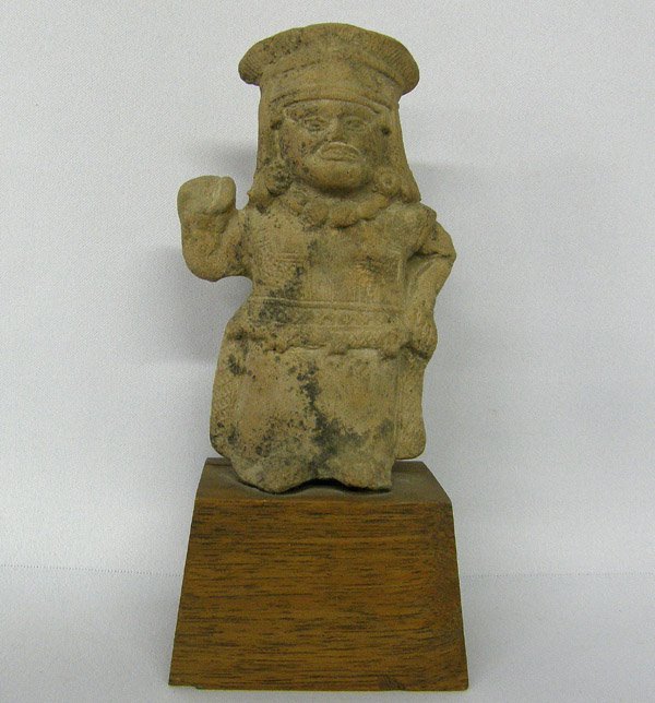 Authentic PreColumbian Clay Idol Whistle : Authentic PreColumbian Idol Whistle on stand 7 x 3 1/8". SHI $25.