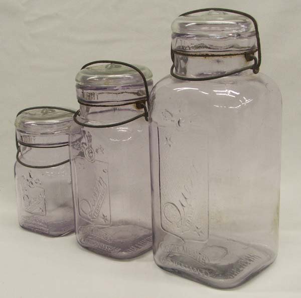 3 Antique Purple Queen Canning Jars