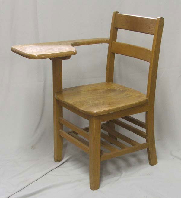 Vintage Oak School Chair Desk MUST BE PICKED UP