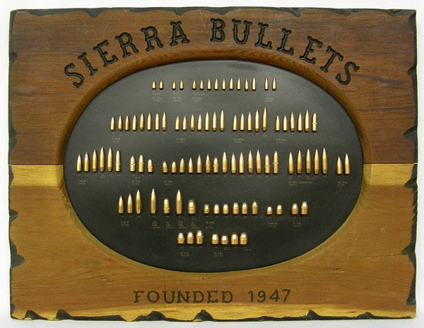 Framed Collection Brass Sierra Bullets On Board