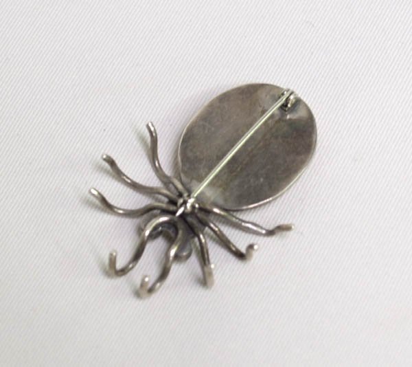 Navajo Silver Beetle Pin Hallmarked EEX - 3