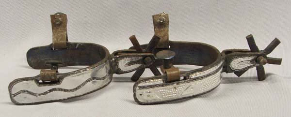 Pair Mexican Spurs: Pair Mexican Spurs, measure approx 5'' x 3''. SHI $15.