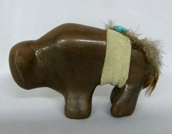 Santa Clara/Isleta Folk Art Buffalo Pottery by Wade: Santa Clara/Isleta Folk Art Buffalo By Diane Wade, measures approx. 3.5'' x 5.5''. SHI $20.