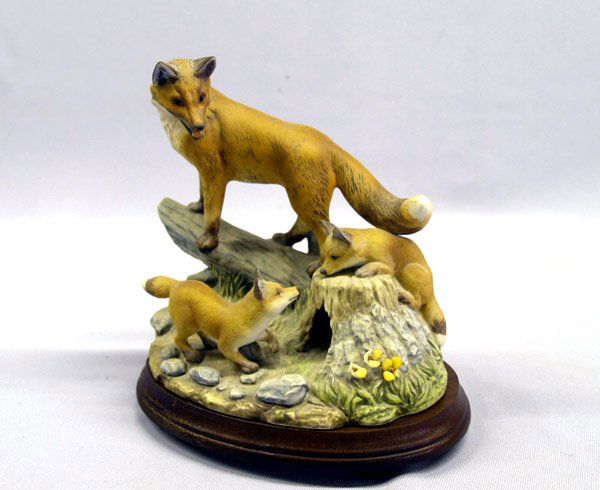 Andrea by Sadek Porcelain Red Fox Family: Andrea by Sadek Porcelain Red Fox Family, 6645, aprox., 6.5". SHI $45