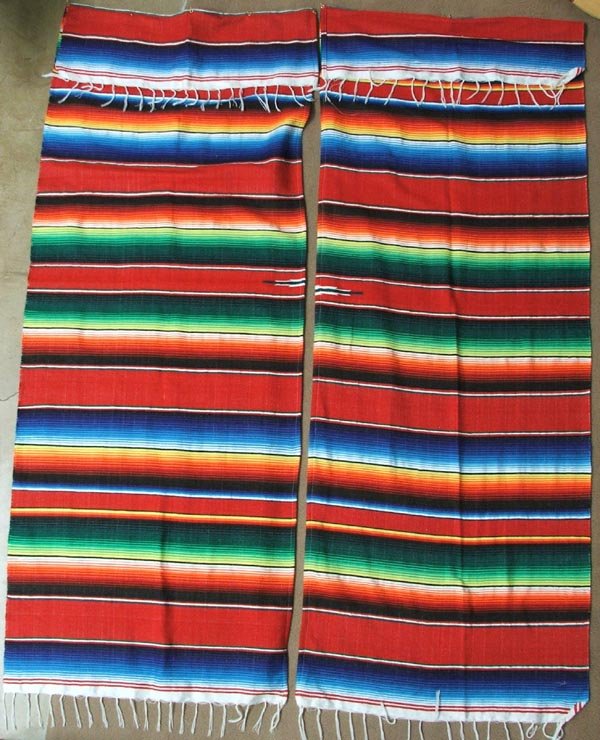 Pair of Serape Curtains: Pair of Serape Curtains. Measures 80''x28''. SHI $15.