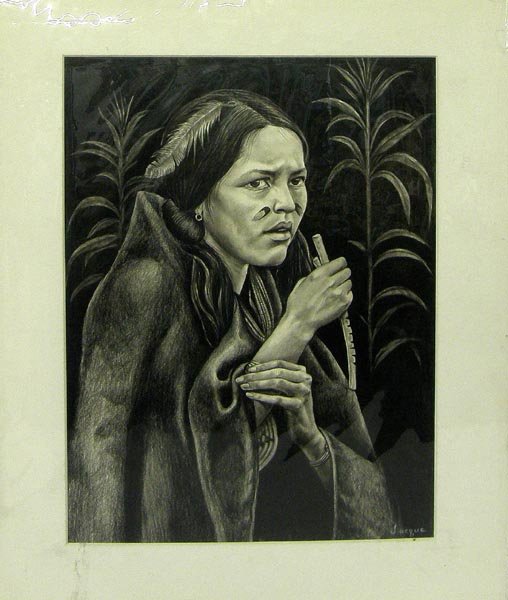 Original Charcoal By Jacque: Original Charcoal By Jacque, measures approx. 15.5'' x 11.5''. SHI $35.