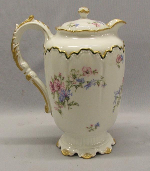 Antique Haviland Limoges Chocolate Pot: Antique Haviland Limoges Chocolate Pot. Has Gold trim. Measures 9.5'' Tall. SHI $25.