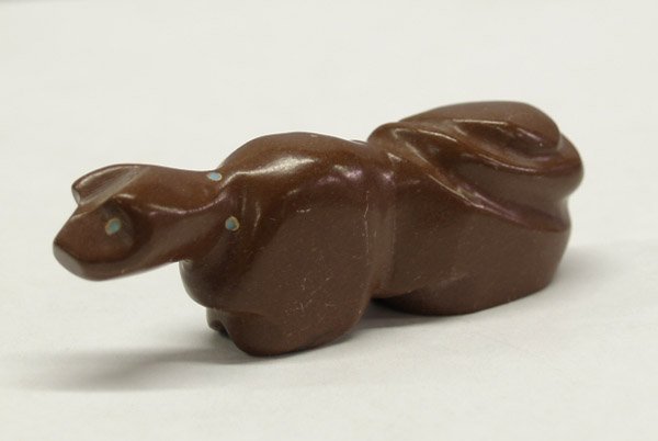 Zuni Pipestone Panther Fetish: Zuni Pipestone Panther Fetish. Measures 3.25'' long. SHI $15.