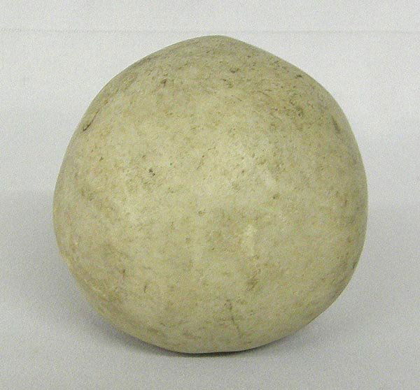 Prehistoric Round Creme Colored Indian Game Stone: Prehistoric Round Creme Colored Indian Game Stone, measures approx. 2 1/2". SHI $15.