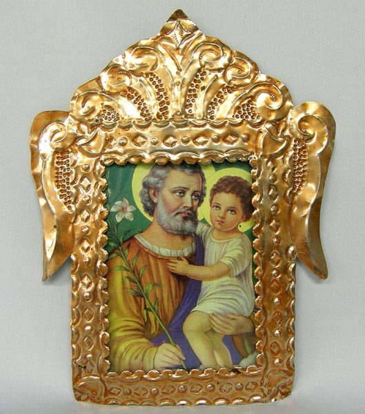 Mexican Tin Retablo: Mexican Tin Retablo. Measures 11''Hx 9''W. SHI $20.