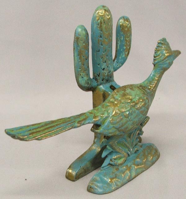 Painted Cast Iron Roadrunner Door Knocker: Painted Cast Iron Roadrunner Door Knocker. Measures 6.25''x8.5''. SHI $20.