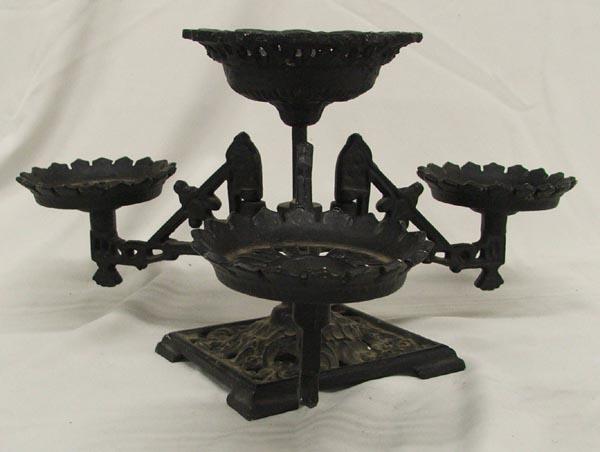 Cast Iron Candle Holder: Cast Iron Candle Holder, measures approx. 8 1/2'' x 16''. SHI $25.