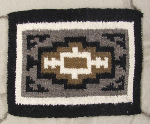 Navajo Two Grey Hills Rug Sampler: Navajo Two Grey Hills Rug Sampler, measures approx. 8'' x 10''. SHI $15.