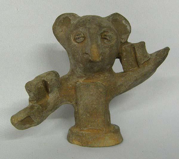 Alaskan Clay Totem: Alaskan Clay Totem, age and origin unknown, measures approx. 4'' x 5''. SHI $20.