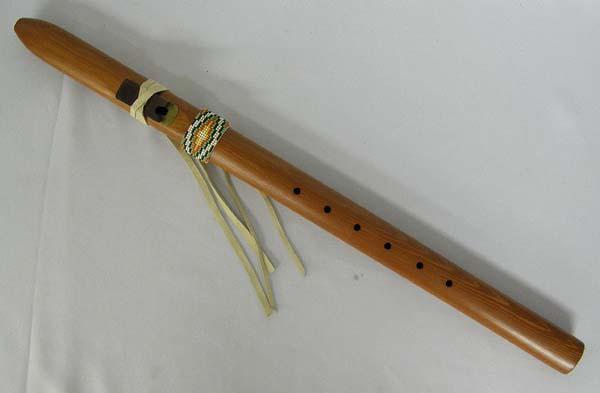 Handmade Wooden Flute by Paul Thompson: Handmade Wooden Flute by Paul Thompson, measures approx. 22.75'' long and 1.25'' in diameter. SHI $20.