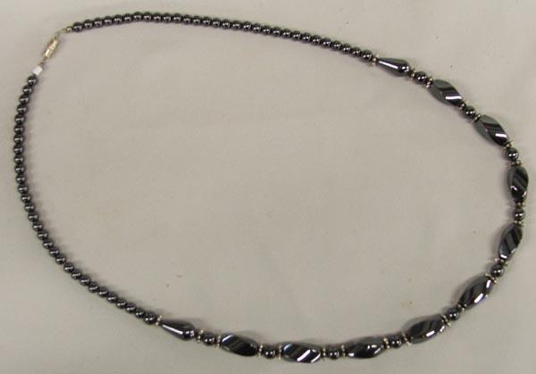 Hematite Alaskan Black Bead Necklace: Hematite Alaskan Black Bead Necklace, measures approx. 24'' end to end. SHI $15.