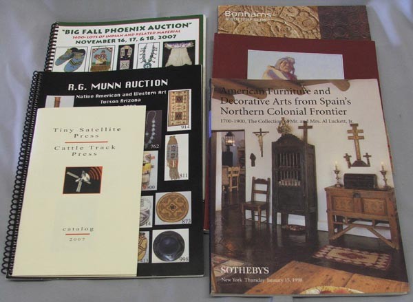 6 Cowboy And Indian Soft Back Auction Catalogs: 6 Cowboy And Indian Soft Back Auction Catalogs. 1. Scottsdale Art Auction April 1, 2006, American Furniture and Decorative Arts from Spain's Northern Colonial Frontier 1700-1900. 2. The Collection of 