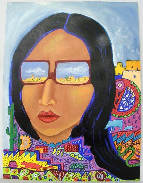 Original Painting By Kills Thunder: Original Painting By Kills Thunder. Measures approx. 24'' x 18''. SHI $50.