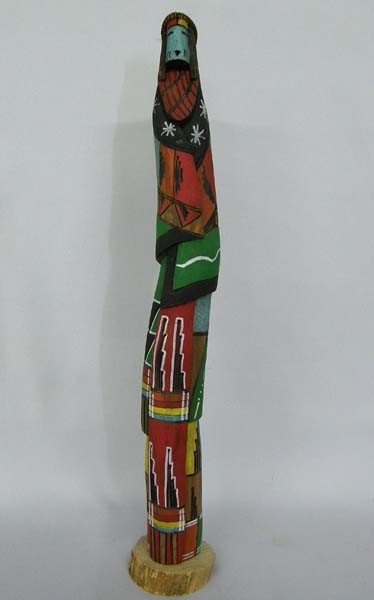 Hopi Shalako Sun Face Kachina by K. Thompson: Hopi Shalako Sun Face Kachina by K. Thompson. Measures approx. 16''H. SHI $25.