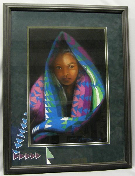 1995 Original Pastel by Don Clark: 1995 Original Pastel by Don Clark. Framed, beautifully matted and under glass. Visual measures approx. 21.5''Hx14.5''W. SHI $65.