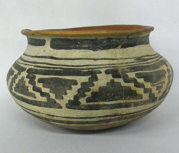 Prehistoric Salado Gila Polychrome Bowl: Prehistoric Salado Gila Polychrome Bowl. Has approx. 20% professional restoration. Measures approx. 5''Hx8''W. SHI $35.