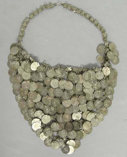 Syrian Silver Coin Necklace: Syrian Silver Coin Necklace. Measures approx. 19.5''. SHI $15.