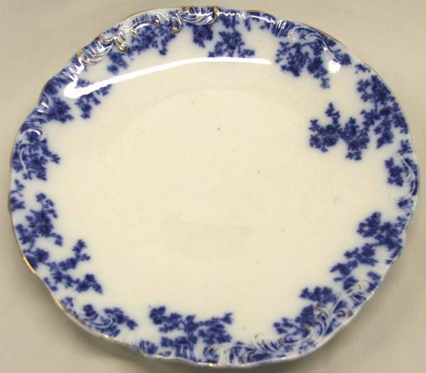 Antique English Olympia Flow Blue Serving Plate: Antique English Olympia Flow Blue Serving Plate. Measures approx. 8.5''. SHI $20.