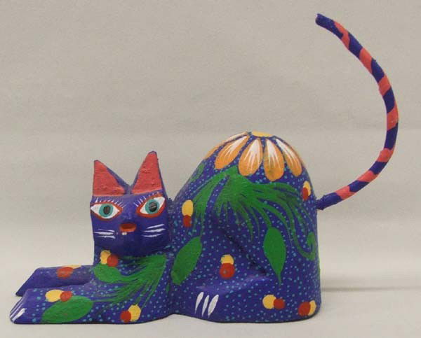 Oaxacan Alebrije Cat By Arisye: Oaxacan Alebrije Cat By Arisye, measures approx. 4 1/4'' x 4''. Removable tail. SHI $20.