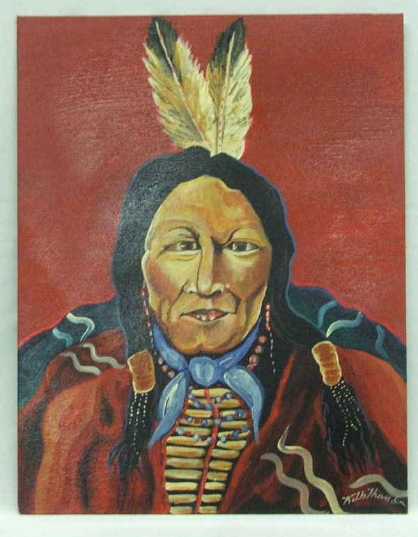 Original Painting On Board By Kills Thunder: Original Acrylic Painting On Board By Kills Thunder. Measures approx. 18'' x 14''. Buyers Pay Actual Shipping and Handling Charges(see terms and conditions for more information).
