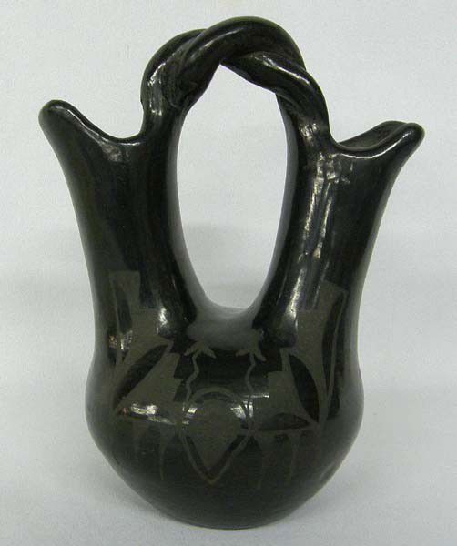 Vintage Native American San Ildefonso Wedding Vase: Vintage San Ildefonso Wedding Vase. Measures approx. 6''Hx5''W. Buyers Pay Actual Shipping and Handling Charges(see terms and conditions for more information).