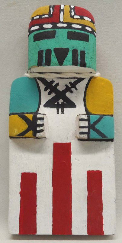Native American Hopi Cradle Doll ''TIHU'' Kachina: Native American Hopi Cradle Doll ''TIHU'' Kachina. A Racerback Kachina, measures approx. 6''H x 2 3/4''W. Some feather damage. Buyers Pay Actual Shipping and Handling Charges(see terms and conditions