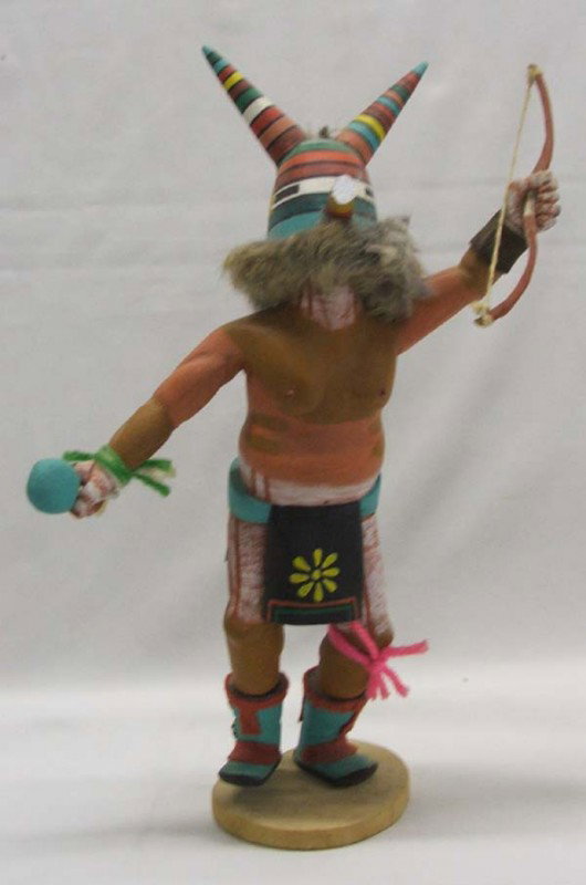 Native American Hopi Wasp Kachina Doll by Henry Fred: Hopi Wasp Kachina Doll by Henry Fred K-436. measures approx. 13.5 x 9''. Buyers Pay Actual Shipping and Handling Charges(see terms and conditions for more information)