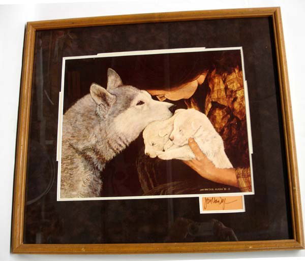 1981 Alaskan Framed Print by Jon Van Zyle: Framed Print by Jon Van Zyle, Alaska '81. Wood frame, under glass with double mat. Visual measures 12''x14.75''. Buyers Pay Actual Shipping and Handling Charges(see terms and conditions for more infor