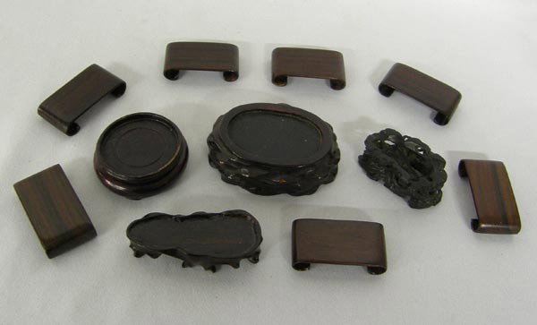 Asian Wooden Miniature Display Stands: 11 Asian Wooden Miniature Display Stands. The largest measures approx. 2.75''x2''. Buyers Pay Actual Shipping and Handling Charges(see terms and conditions for more information).