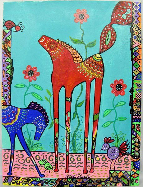 Original Acrylic Painting by Kills Thunder: Original Acrylic Painting by Kills Thunder. Measures approx. 24''Hx18''W. Buyers Pay Actual Shipping and Handling Charges(see terms and conditions for more information).