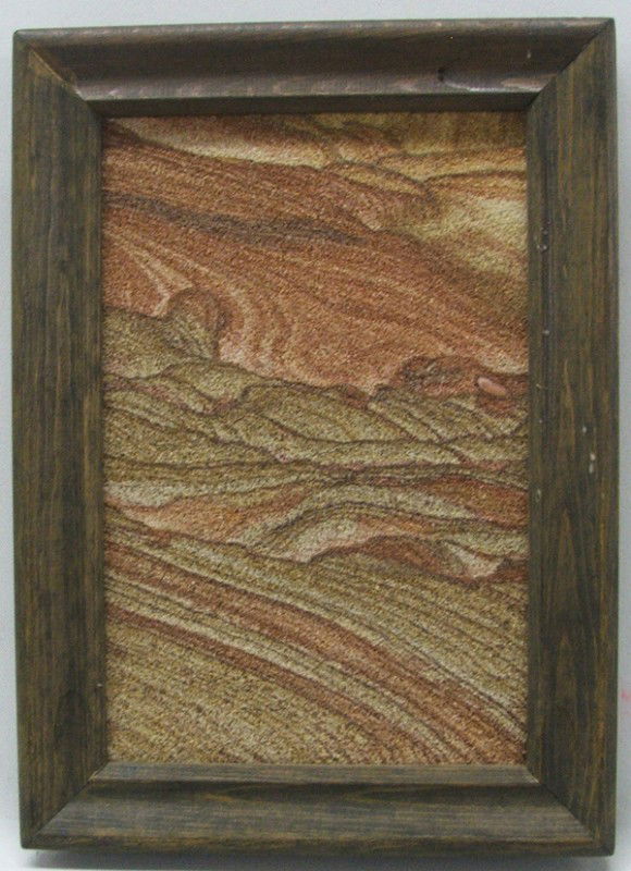 Framed Kanab Stone Picture: Kanab Stone Picture in Frame. Tag on back states: Kanab Wonderstone This is natural sandstone, formed by wind and water from sand and minerals, colored with iron oxides. It has not been altered in any