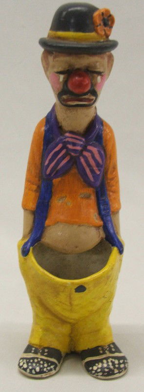 Vintage Ceramic Clown Toothpick Holder: Vintage Ceramic Clown Toothpick Holder. Measures approx. 6 1/2''H. Buyers Pay Actual Shipping and Handling Charges(see terms and conditions for more information).