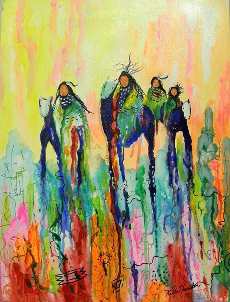 Original Acrylic Painting by Kills Thunder: Original Acrylic Painting by Kills Thunder. Measures approx. 24''Hx18''W. Buyers Pay Actual Shipping and Handling Charges(see terms and conditions for more information).
