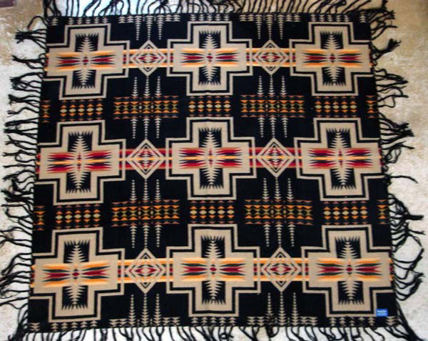 Pendleton Chief Joseph Indian Trade Wool Shawl : Pendleton Indian Trade Wool Shawl Chief Joseph Design. Measures 63''x67'' without fringe. Buyers Pay Actual Shipping and Handling Charges(see terms and conditions for more information).