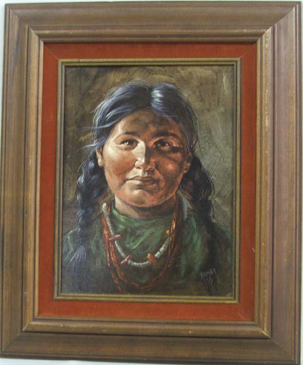 1979 Original Acrylic By Raymer: 1979 Original Acrylic By Raymer. Framed in a wood frame. Visual measures approx. 11 1/2''H x 8 1/2''W. Titled: ''Coral Necklace''. Buyers Pay Actual Shipping and Handling Charges(see terms and conditi