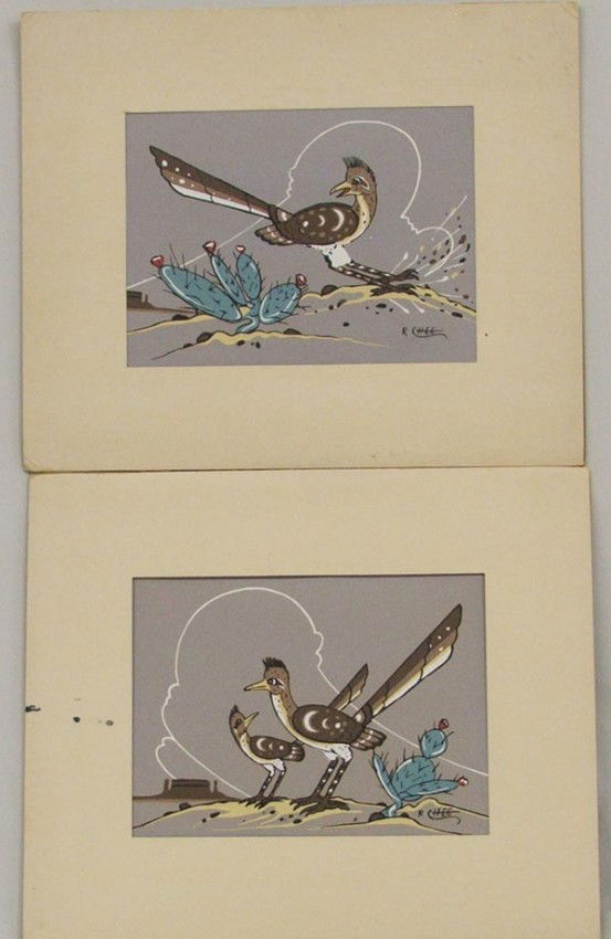 2 Native American Navajo Robert Chee Prints: 2 Native American Navajo Robert Chee Prints. Visual measures approx. 5 1/2'' x 7 1/2''. Matted, need new matting. Buyers Pay Actual Shipping and Handling Charges(see terms and conditions for more info