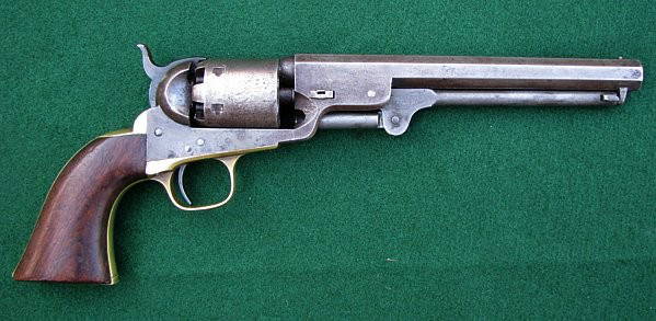 1851 Colt Model Civil War Navy Revolver: 1851 Colt Model Civil War Navy Revolver, SN:113871, Circa: 1857. Excellent, untouched condition with a light, but visible cylinder scene. Markings are clear & sharp with all matching numbers. Grips ha