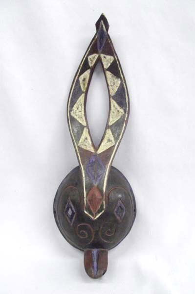 Mali Wooden Child's Forehead Mask, Bamana Tribe.: Mali Wooden Child's Forehead Mask, Bamana Tribe. Used in agricultural rituals, 17''H x 5'5'' W. Buyers Pay Actual Shipping and Handling Charges(see terms and conditions for more information)