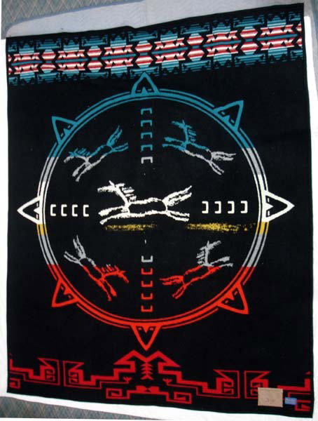 Pendleton Wool Blanket Commemorative Navajo: Pendleton Wool Blanket Commemorative Navajo ''They Sang for Horses.'' Has original tag and commemorative tag. Measures 77.5''x63''. Buyers Pay Actual Shipping and Handling Charges(see terms and condit